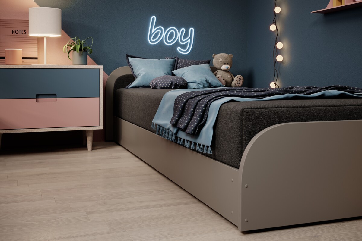 Dětská postel Parys 80x190 cm/pravá strana - šedá