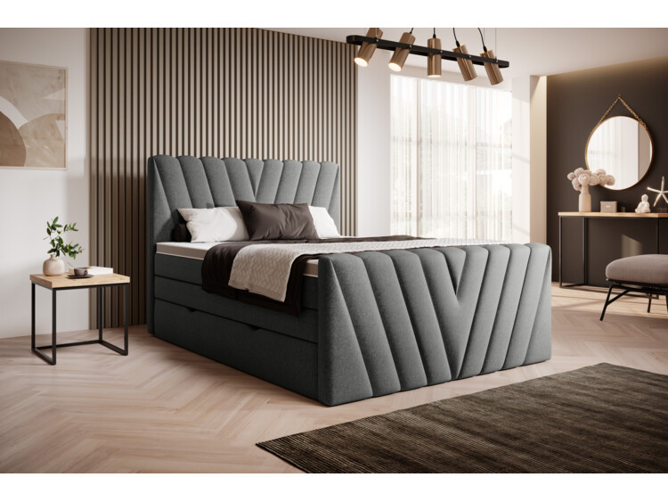 Akce - Postel Boxspring Candice (160) s topperem