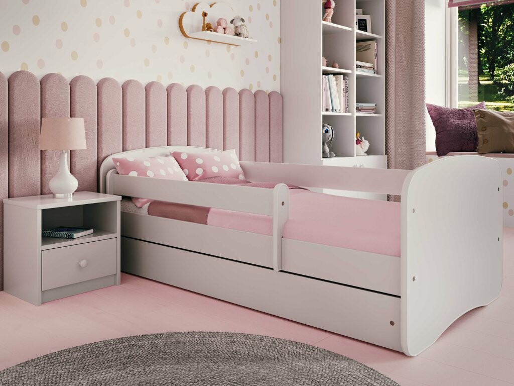 Malá postel Babydreams 140 x 70 cm se zásuvkou - bílá