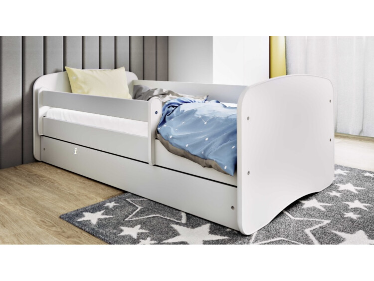 Malá postel Babydreams 140 x 70 cm se zásuvkou - bílá