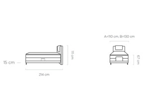 Postel Boxspring Wave (120) s toppery + elektrické polohování