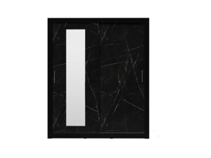 Šatní skříň se zrcadlem IN BOX 180 cm - černá