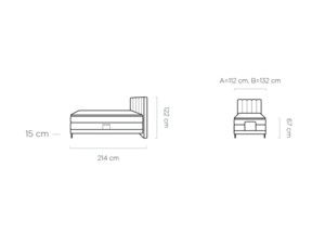 Postel Boxspring Venus (100), elektrické polohování + topper