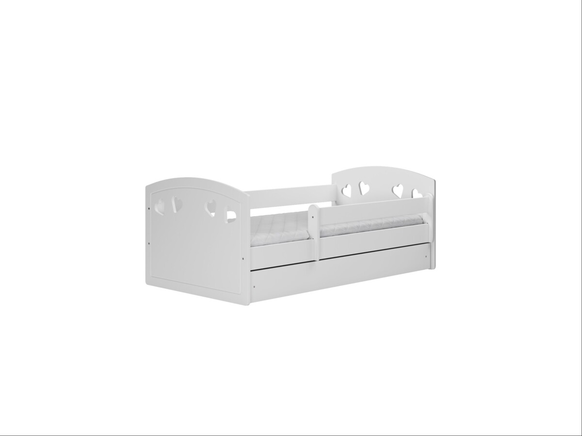 Dětská postel Julia 180 x 80 cm se zásuvkou a zábranou - bílá