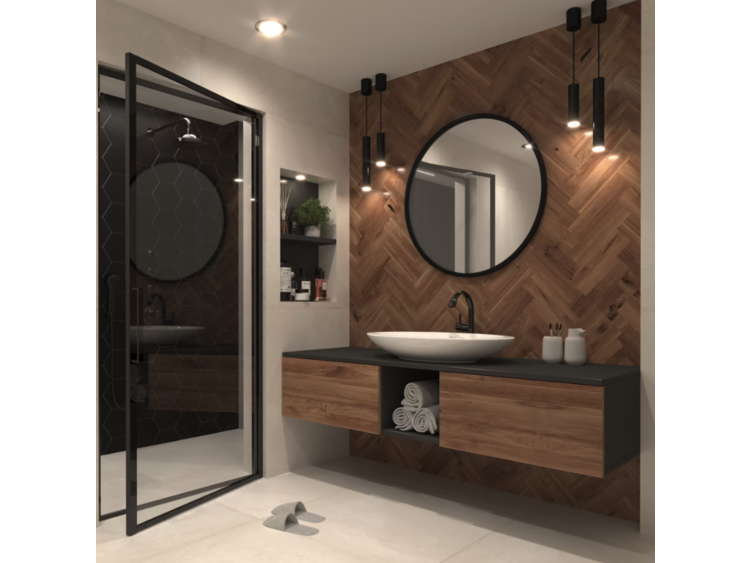 Zrcadlo Grace 80 cm - černý rám