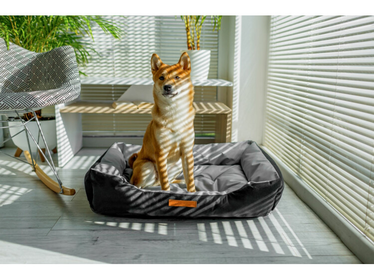 Pelíšek Milo pro psy a kočky - šedo-černý