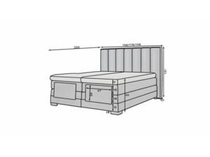 Postel Boxspring Veros (140) s elektrickým polohováním