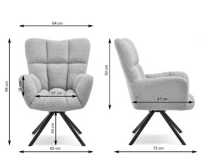 Otočné křesílko Kira - béžové bouclé
