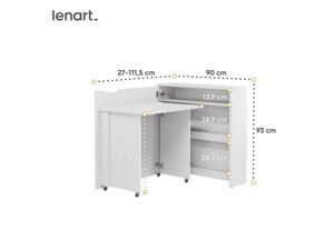 Lenart Rozkládací psací stůl Work Concept SLIM CW-02L - bílý mat