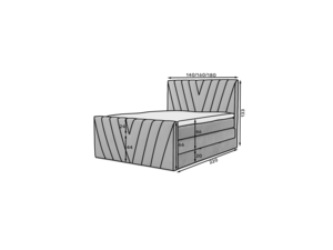 Skladem 1 ks - Postel Boxspring Candice (180) s topperem