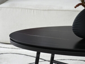 Konferenční stolek Tavolo ze slinutého kamene - černý