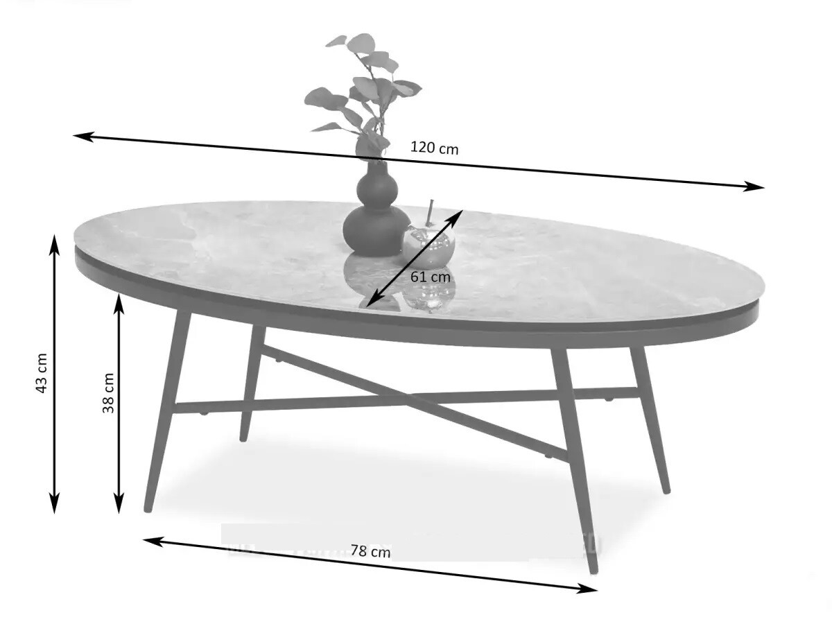 Konferenční stolek Tavolo ze slinutého kamene - grafitový