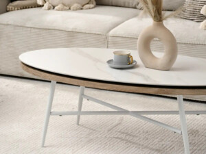 Konferenční stolek Tavolo ze slinutého kamene - sonoma