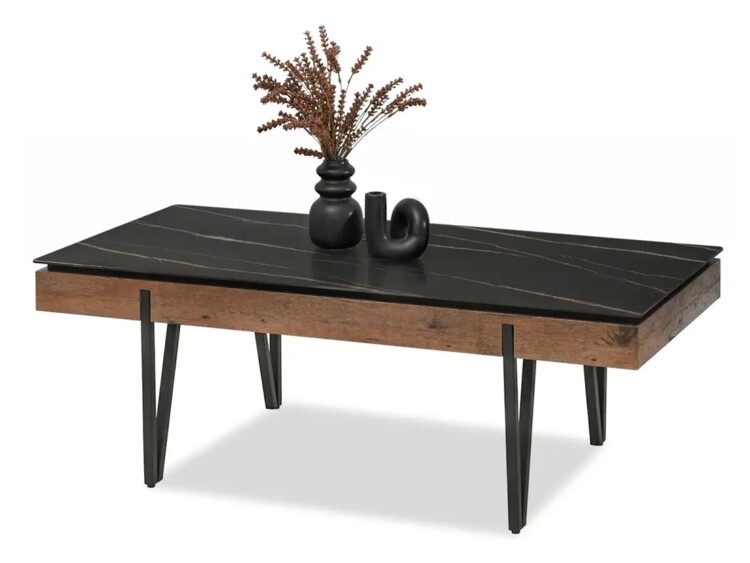 Konferenční stolek Dante - ořech/černý mramor