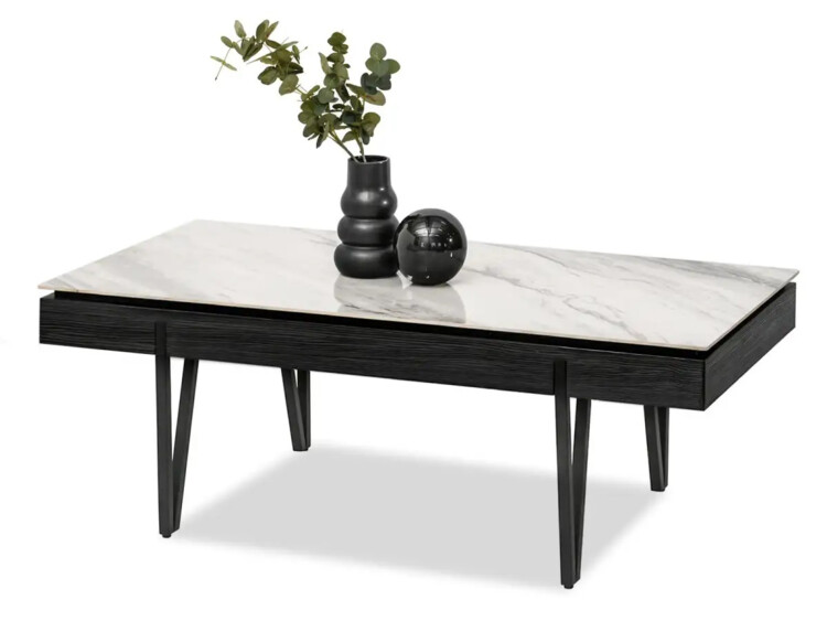 Konferenční stolek Dante - černý/bílý mramor