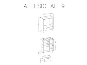 Komoda / skříňka Alessio 9 - eukalyptová