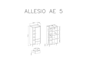 Regál / skříň Alessio 5 - eukalyptový