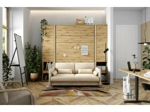 Regál Bed Concept BC-24 - úzký, dub artisan / černý